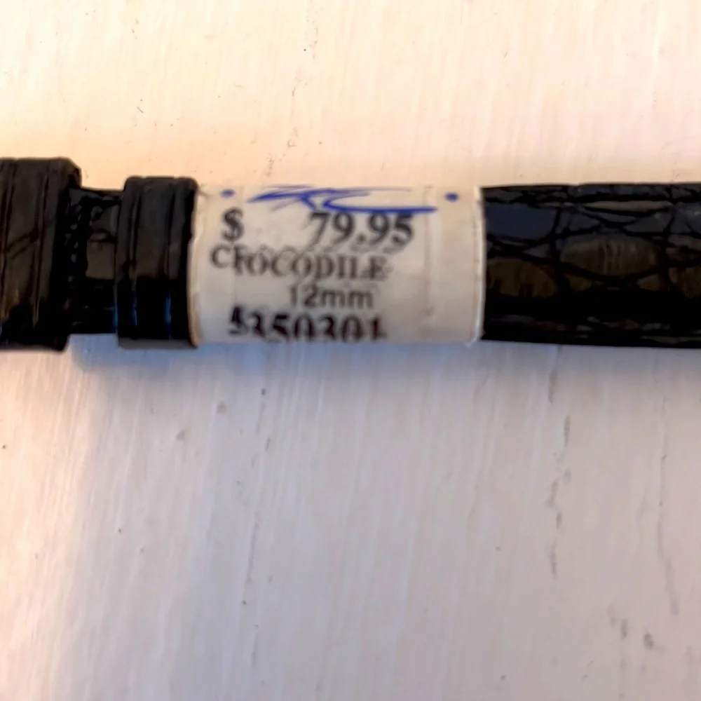 Black crocodile 12mm woman’s watchband